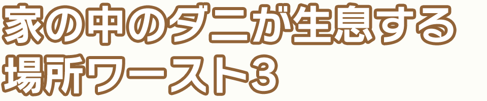 家の中のダニが生息する場所ワースト3
